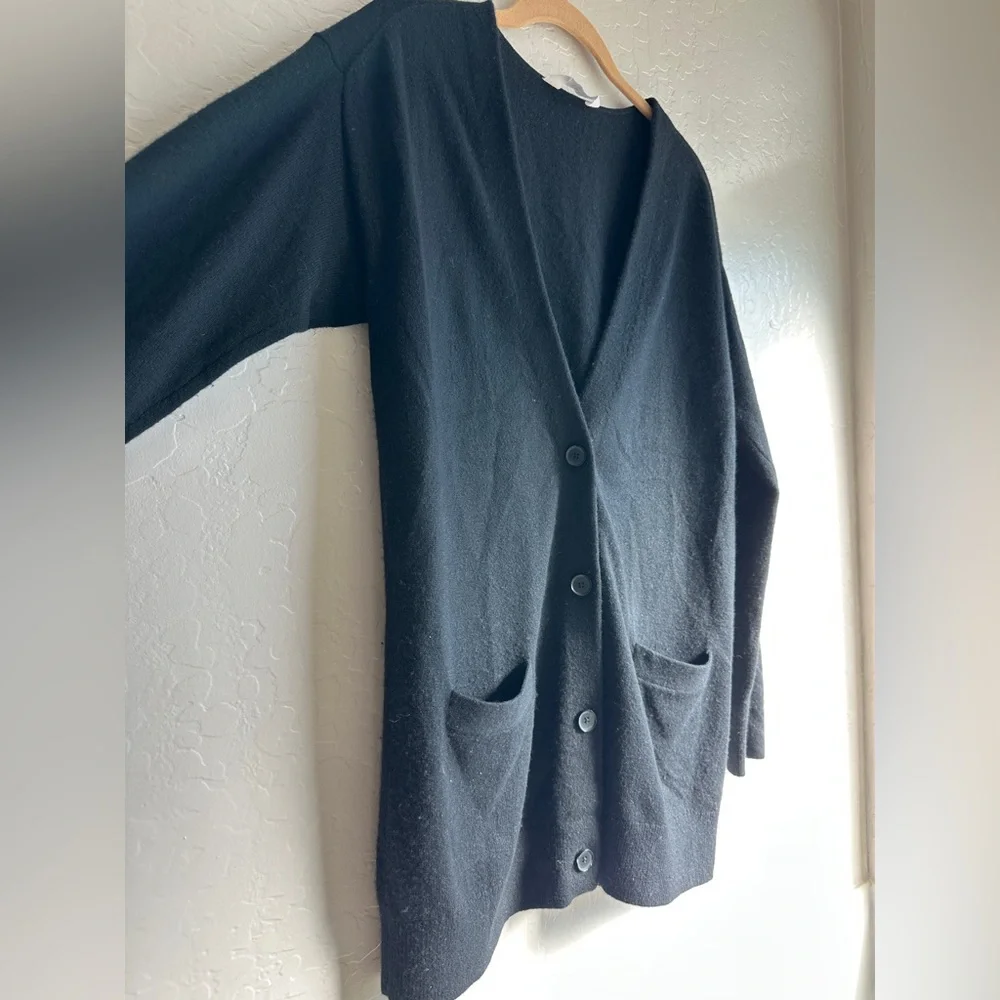 Everlane Cashmere V-Neck Long Black Cardigan Women’s - Small
